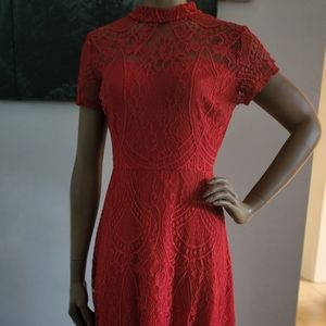 Red lace dress francescas size small